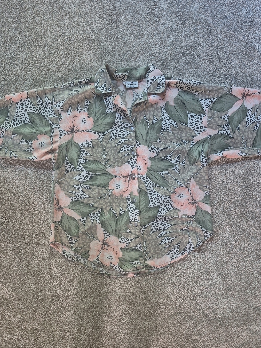 Vintage Blouse in Pink & Green by Caribou